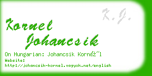 kornel johancsik business card